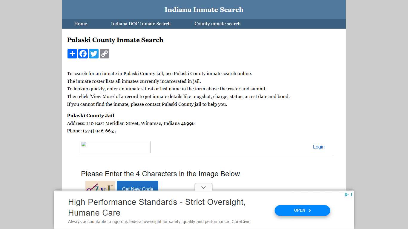 Pulaski County Inmate Search